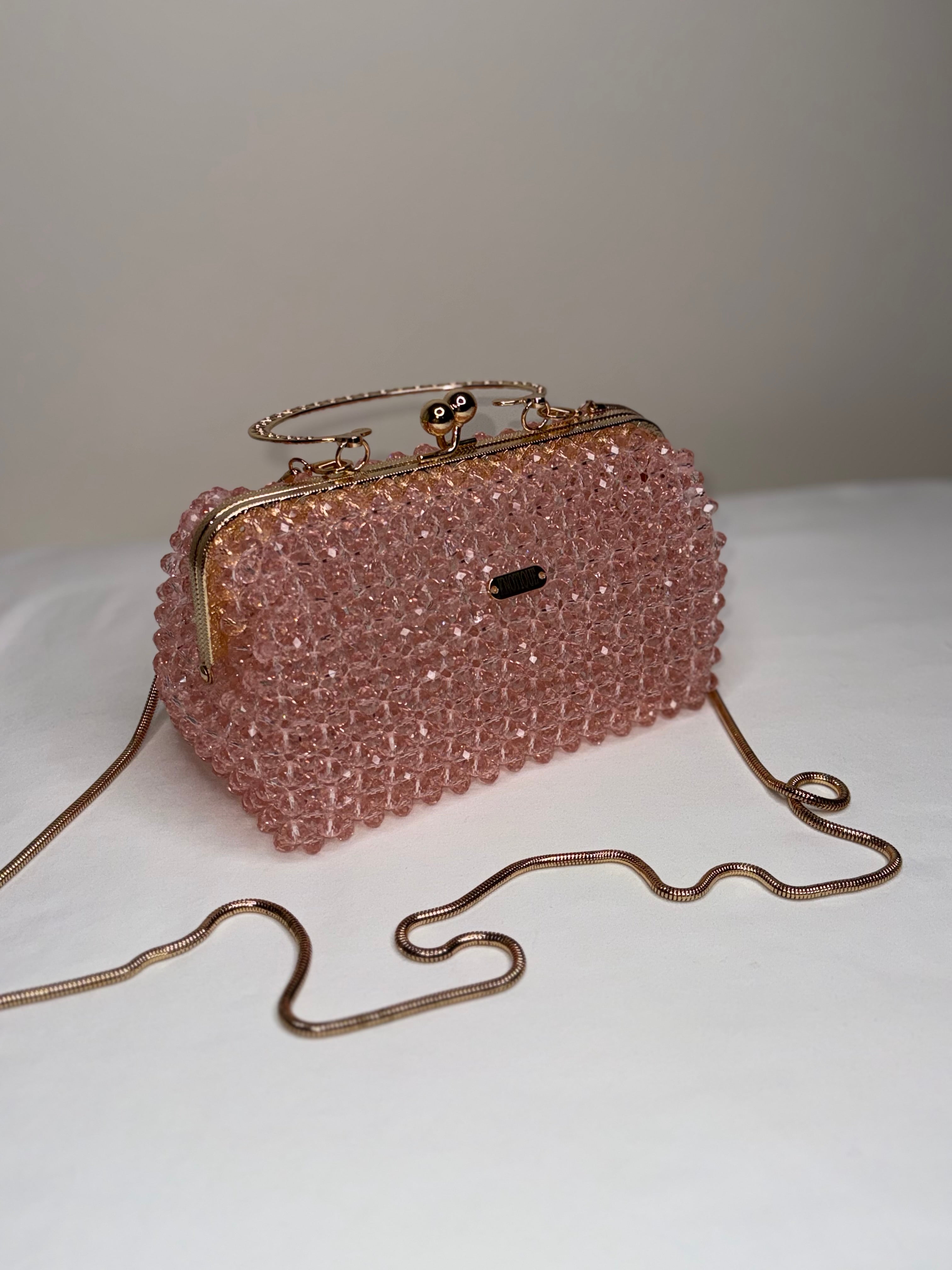 Pink Crystal Beaded Handbag