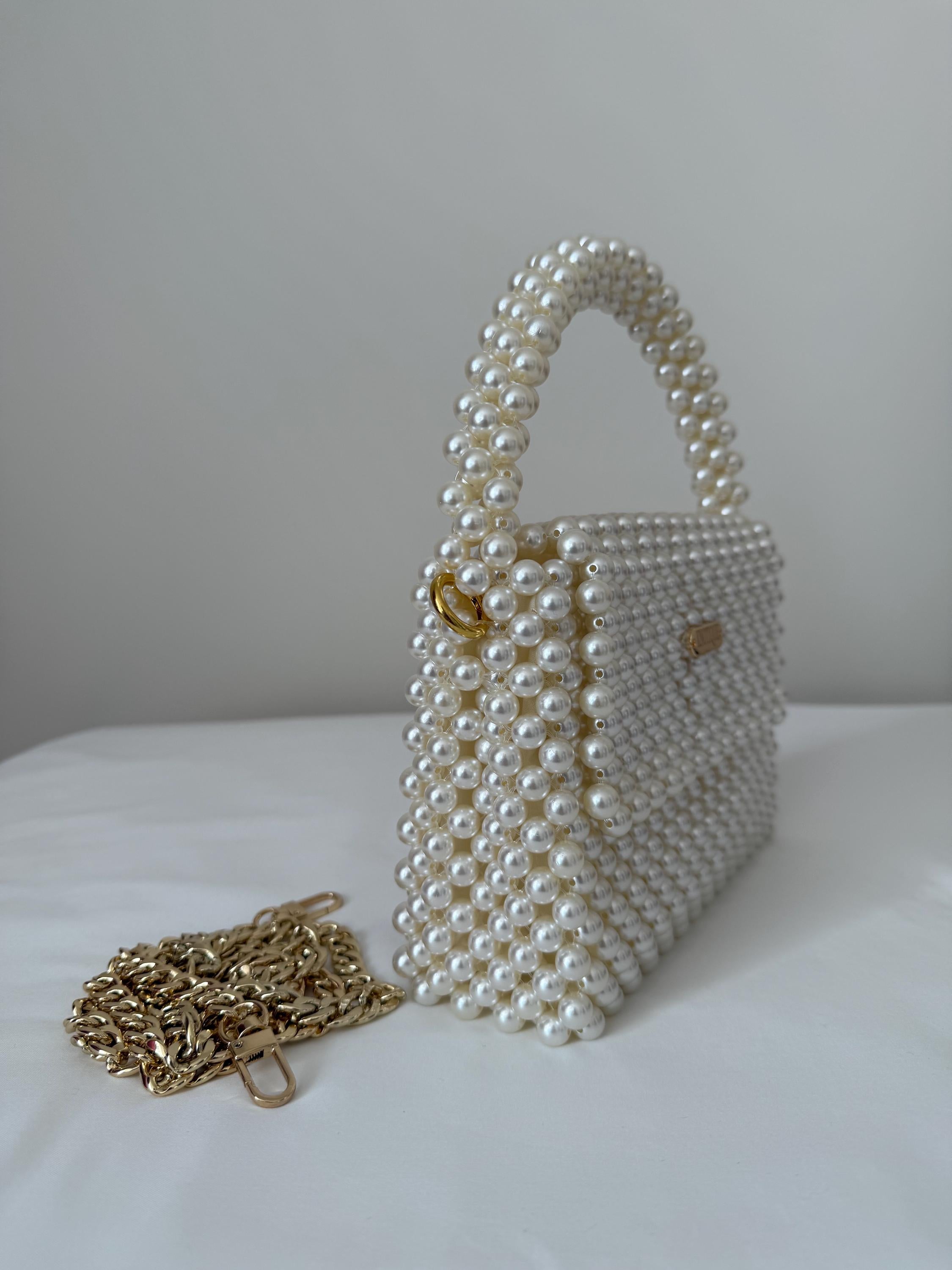 Beads Bag, Pearl Beads Bag, Handmade Bag