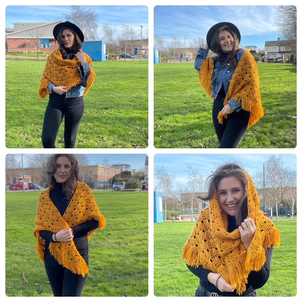 Crochet Shawl, Handmade.