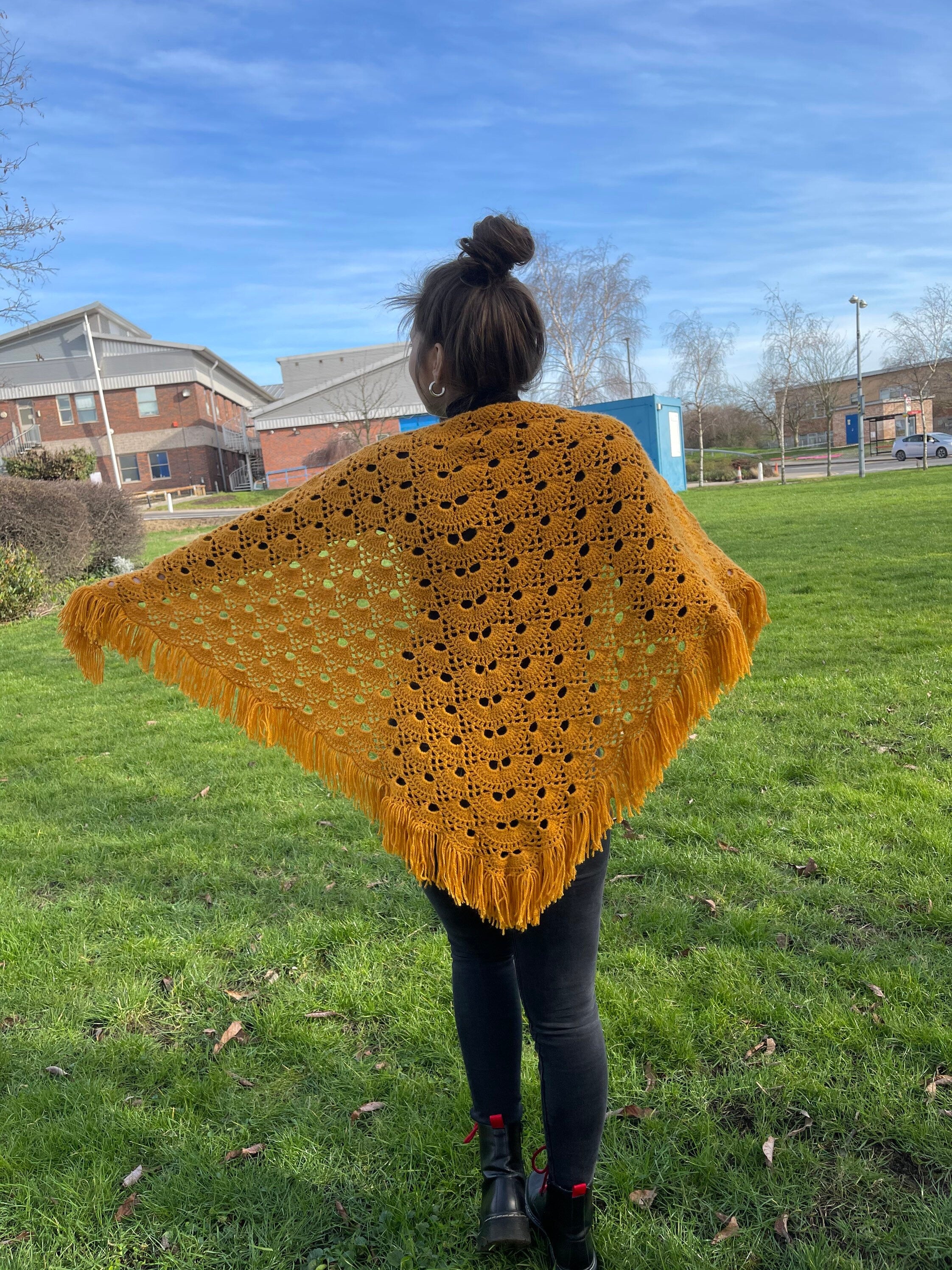 Crochet Shawl, Handmade.