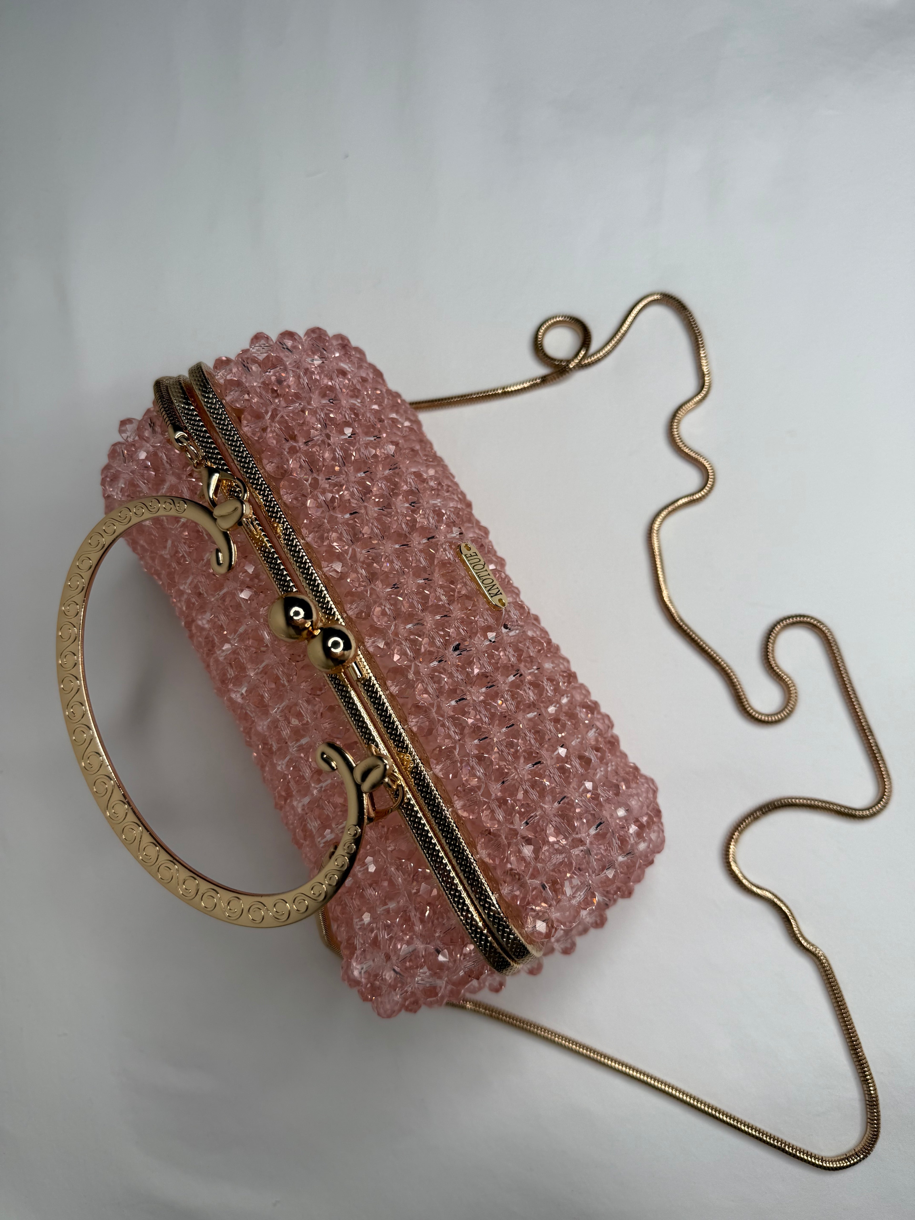 Pink Crystal Beaded Handbag