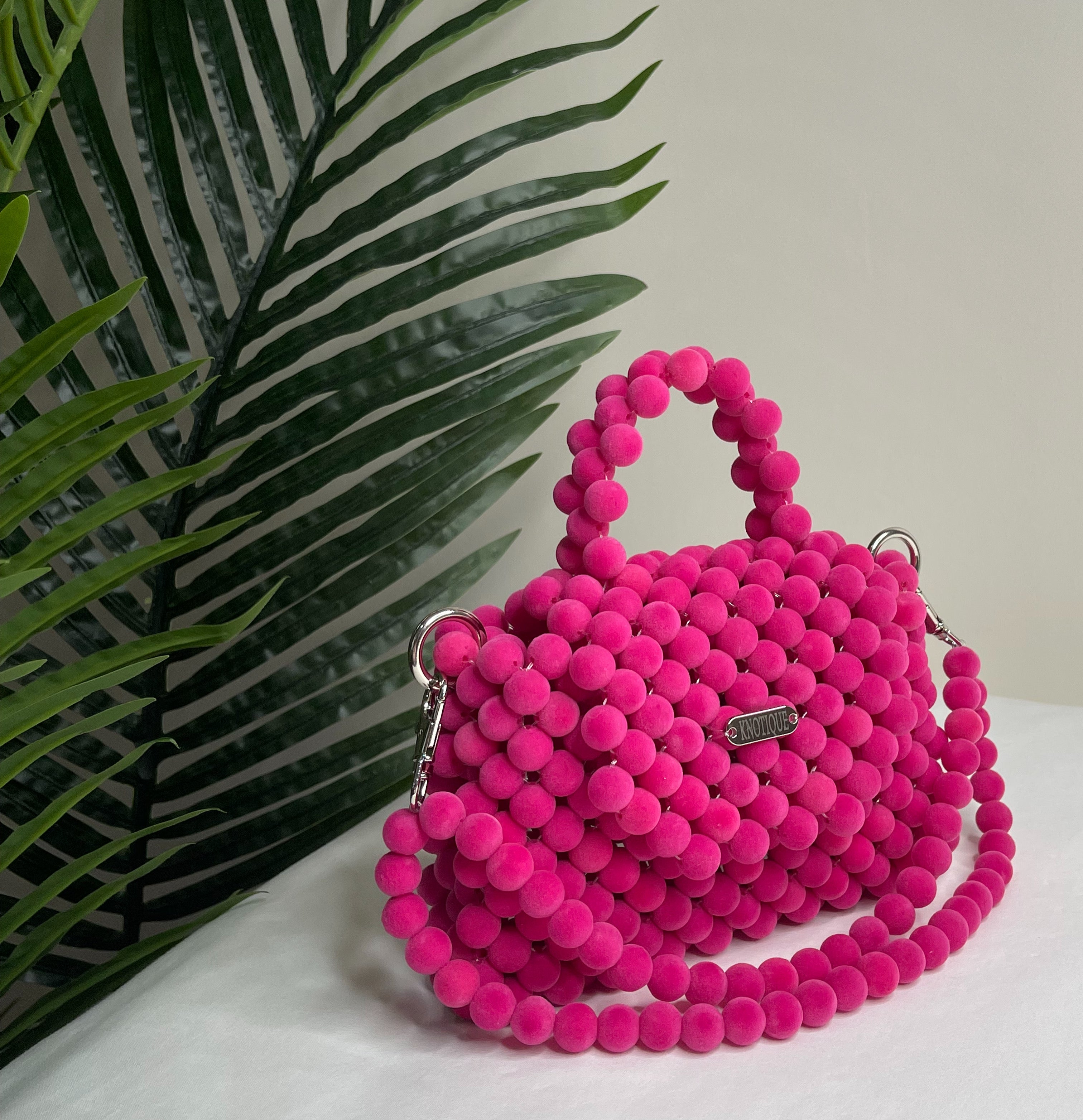 Hot Pink Pom-Pom Handbag – Statement Accessory