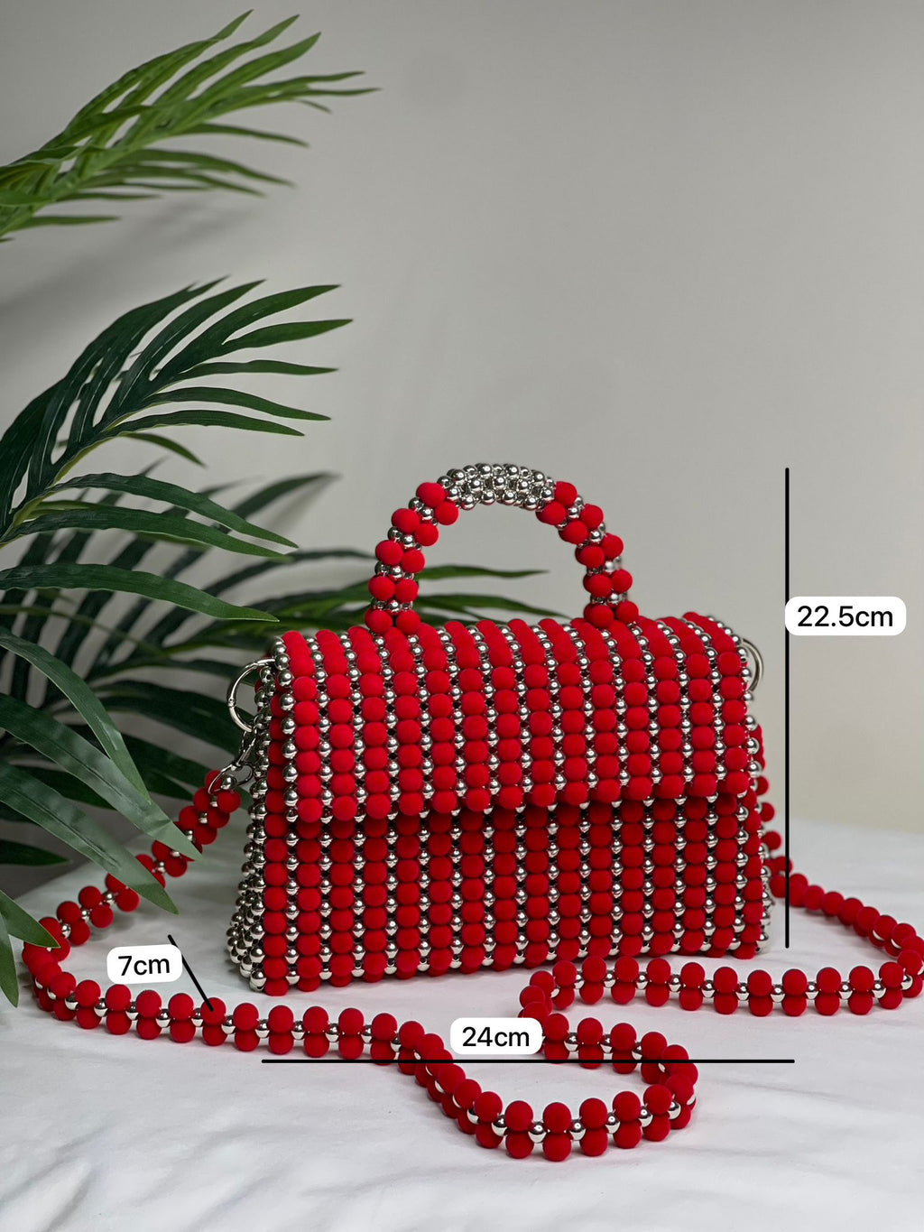 Scarlet Luxe Beaded Handbag