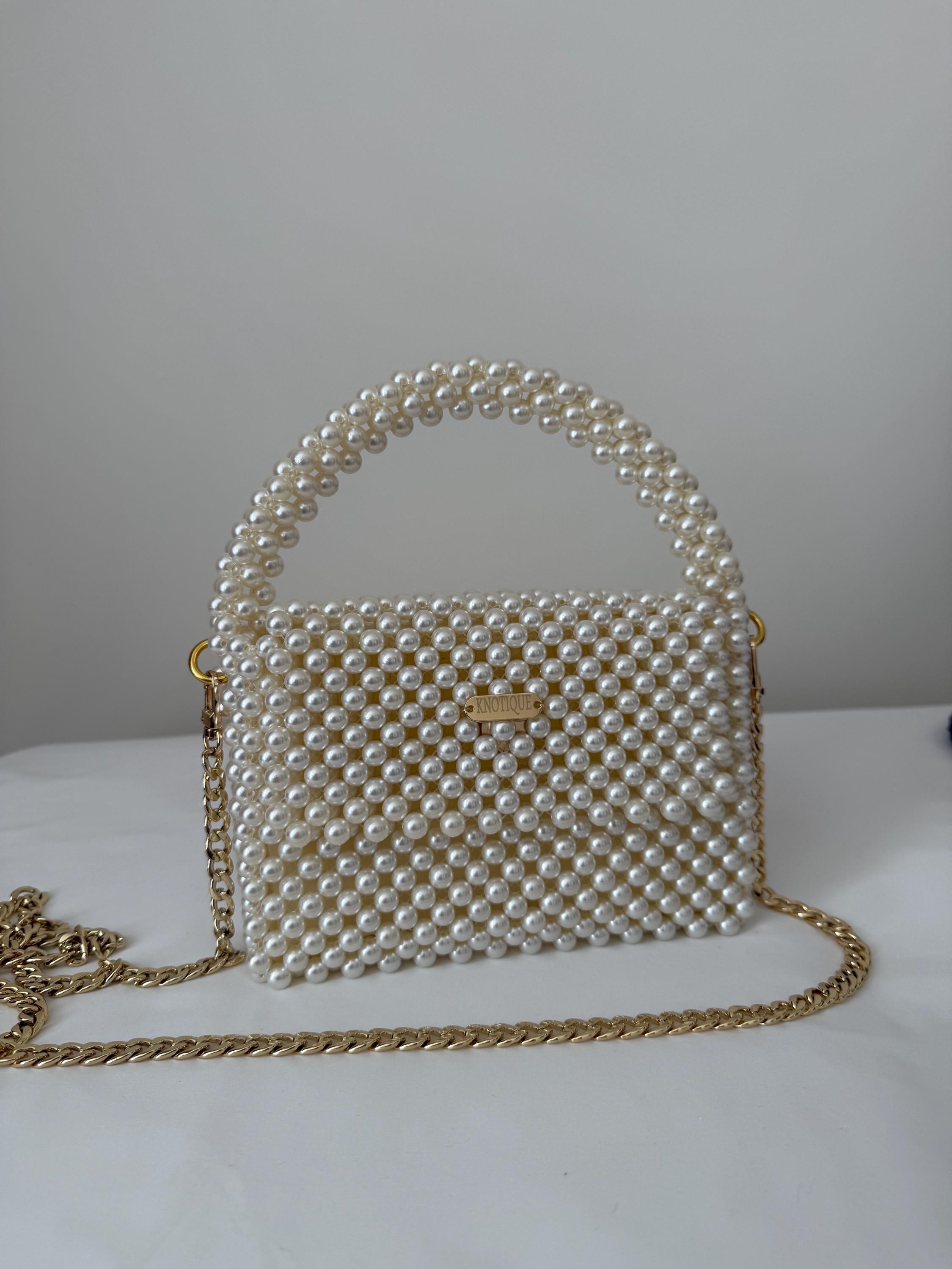 Beads Bag, Pearl Beads Bag, Handmade Bag