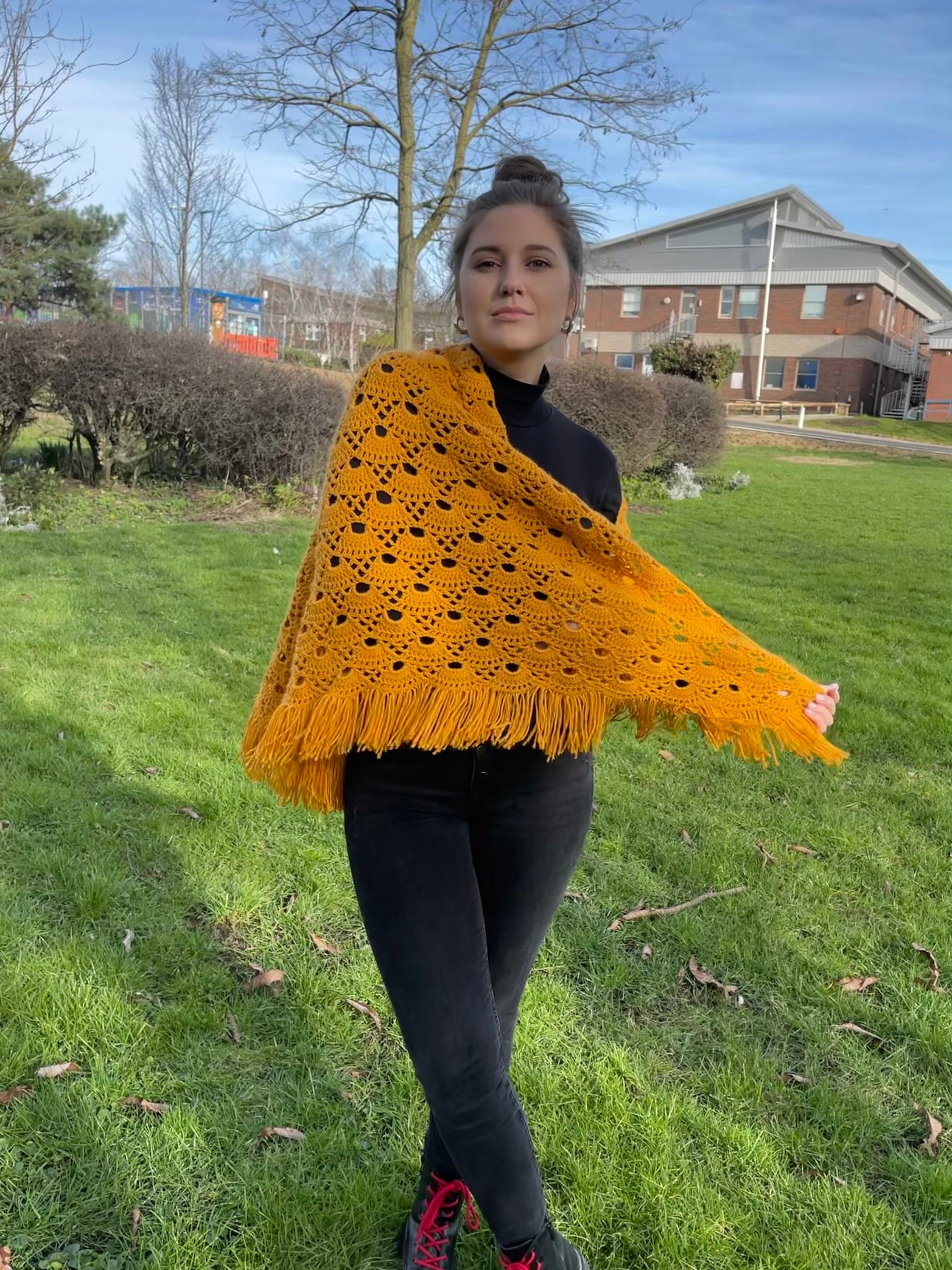 Crochet Shawl, Handmade.