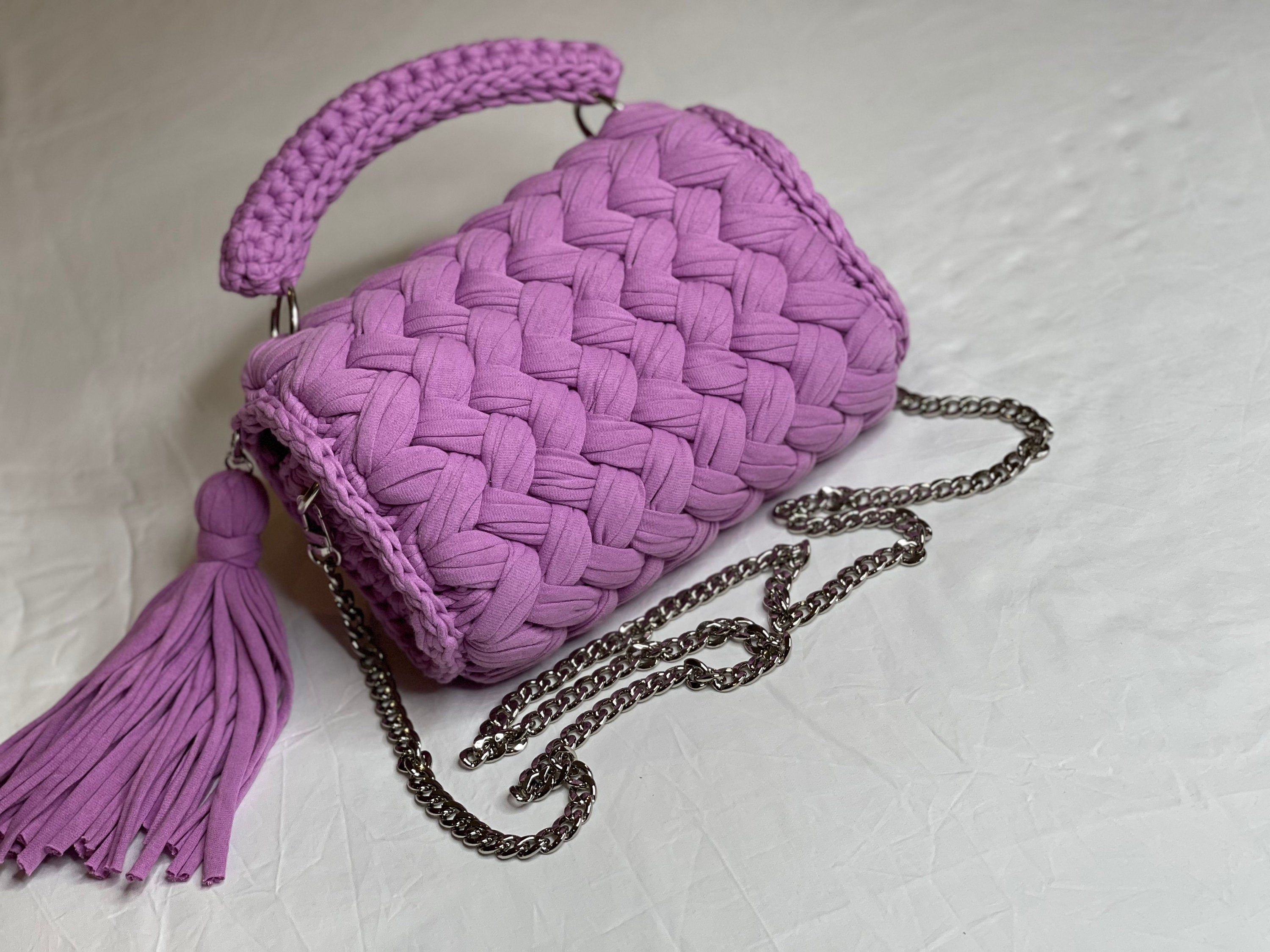 Crocheted Cotton Crossbody Bag: Handmade Women's Handbag
