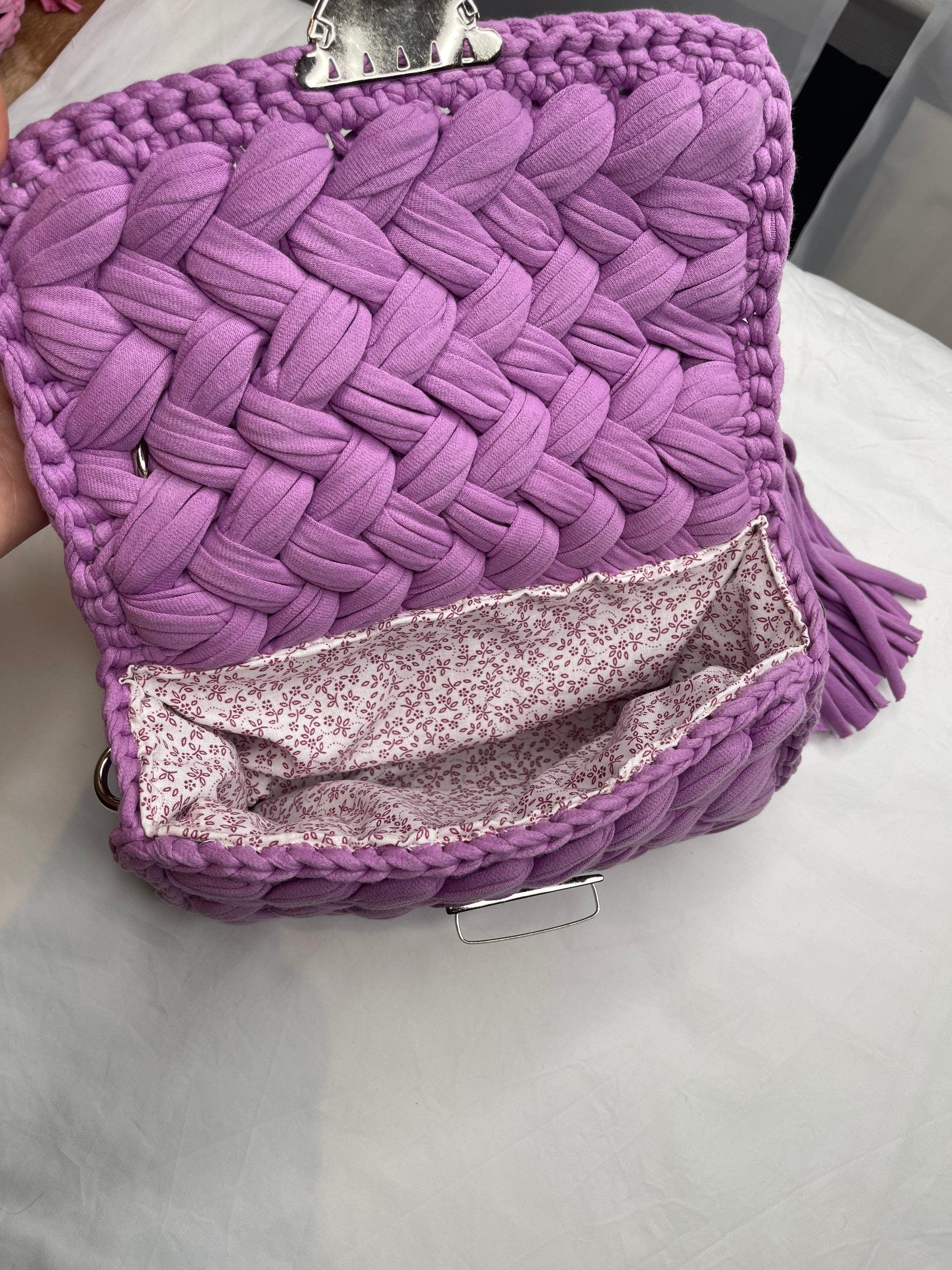 Crocheted Cotton Crossbody Bag: Handmade Women's Handbag