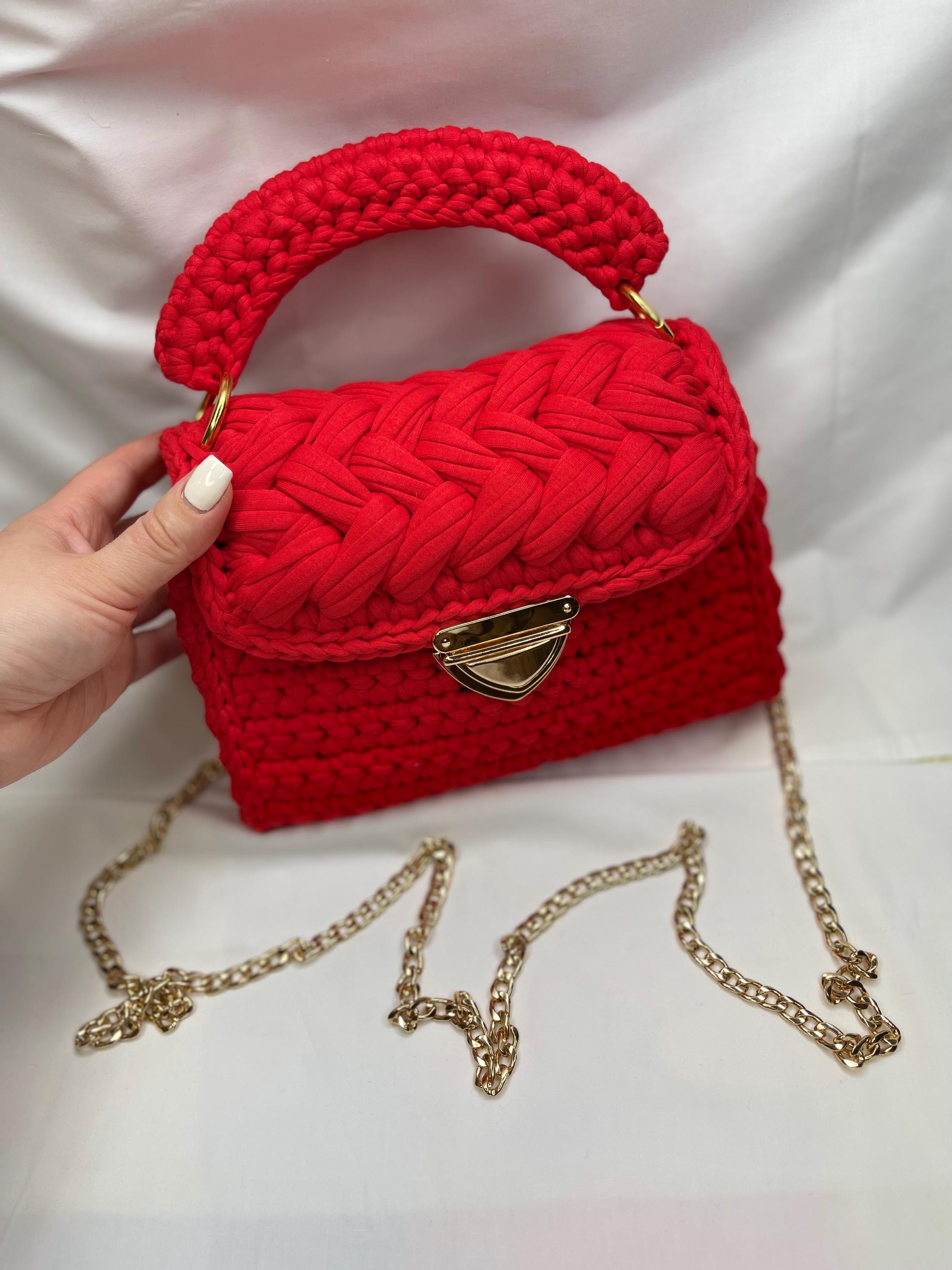 Handmade Crochet Cotton Handbag - Women's Bag