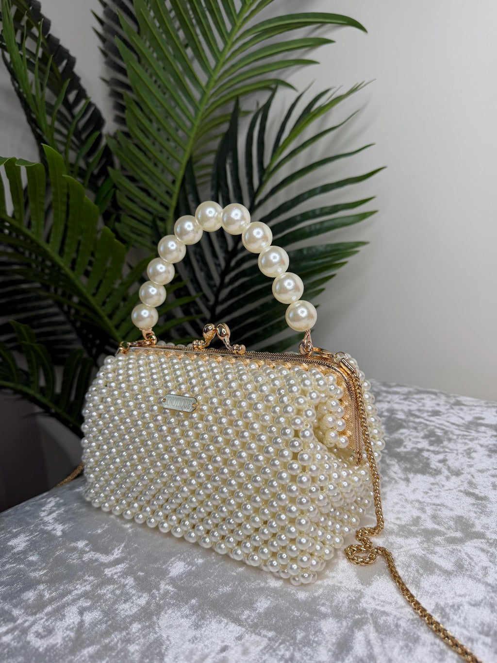Luxury Pearl Beaded Clutch Bag, Handmade Ivory Evening Bag, Bridal Purse with Pearl Handle, Elegant Wedding Bag, Gift for Her