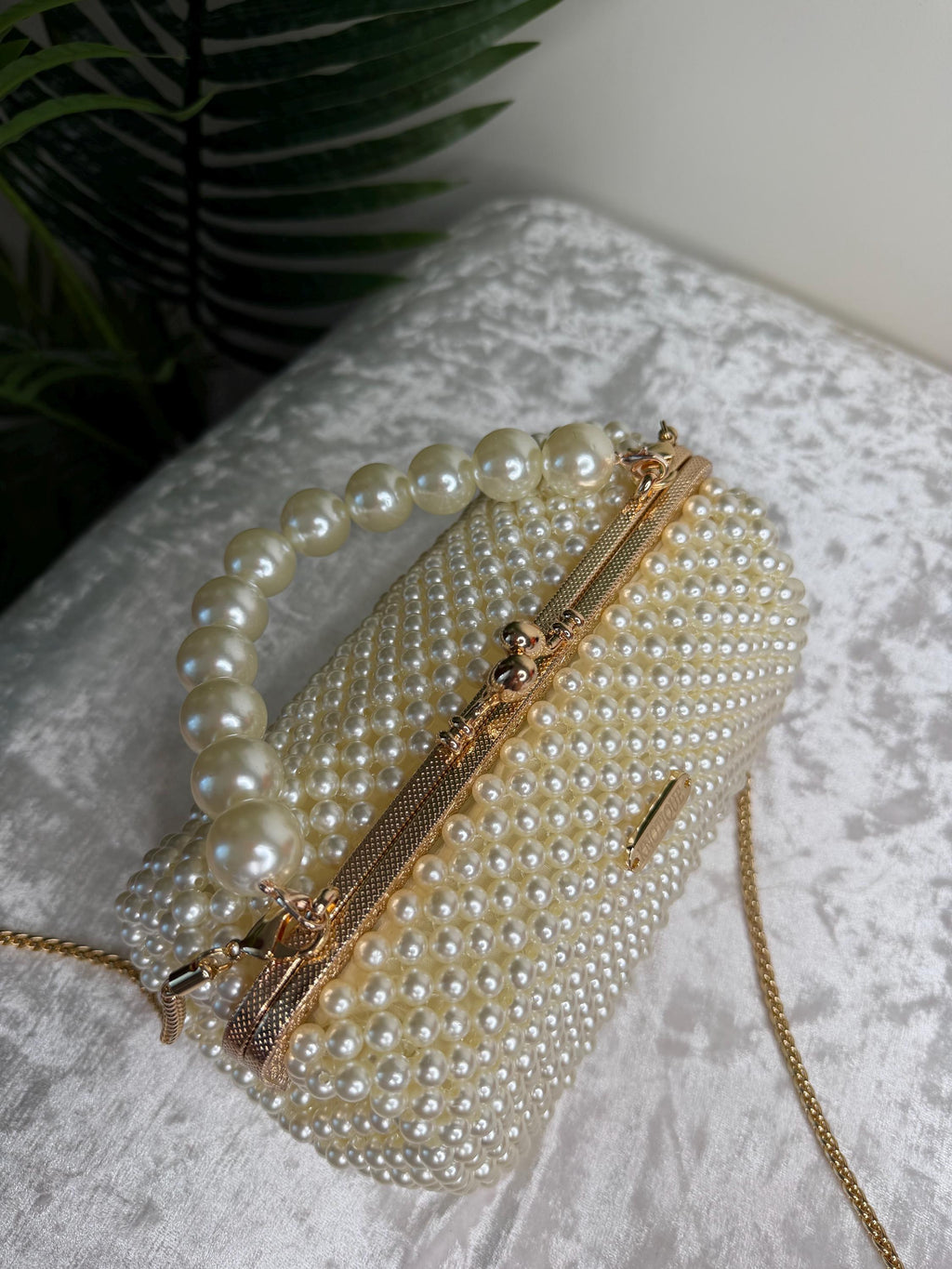 Luxury Pearl Beaded Clutch Bag, Handmade Ivory Evening Bag, Bridal Purse with Pearl Handle, Elegant Wedding Bag, Gift for Her
