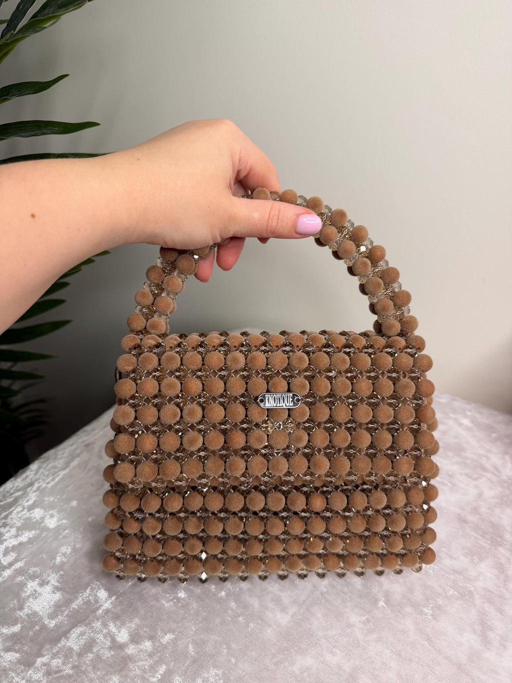 Luxury Crystal & Velvet Beaded Bag, Handmade Statement Handbag, Elegant Evening Purse, Unique Textured Bag, Gift for Her