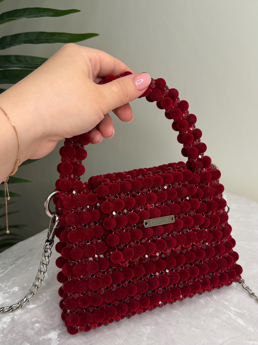 Burgundy Beaded Bag, Handmade Velvet Bead Purse, Luxury Statement Mini Bag, Evening Bag, Bridal Clutch, Gift for Her