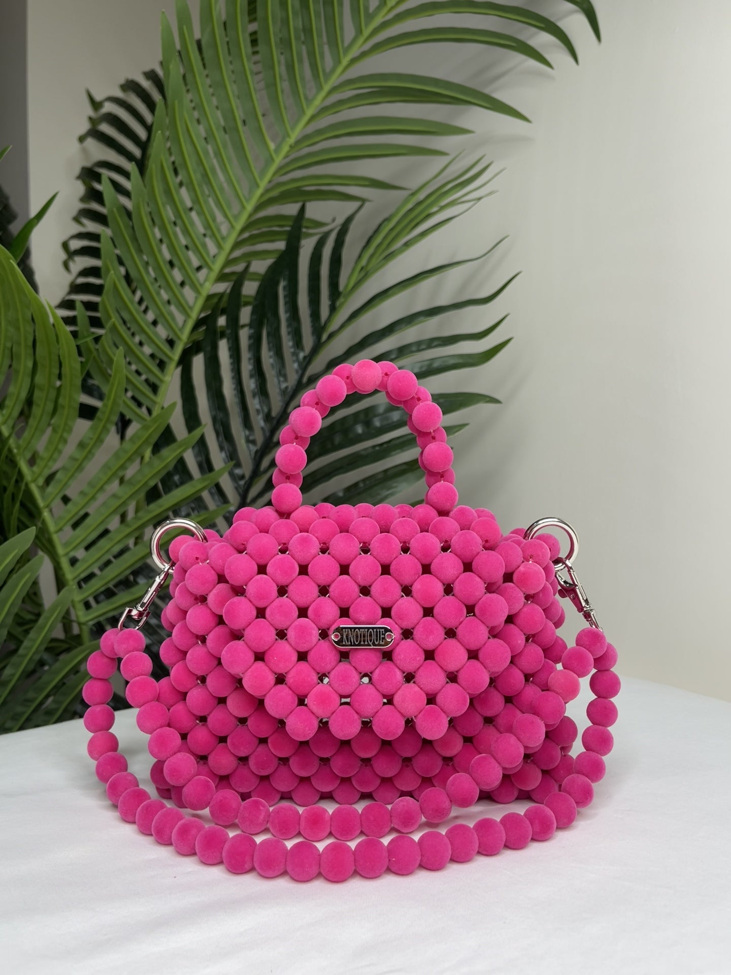 Hot Pink Pom-Pom Handbag – Statement Accessory