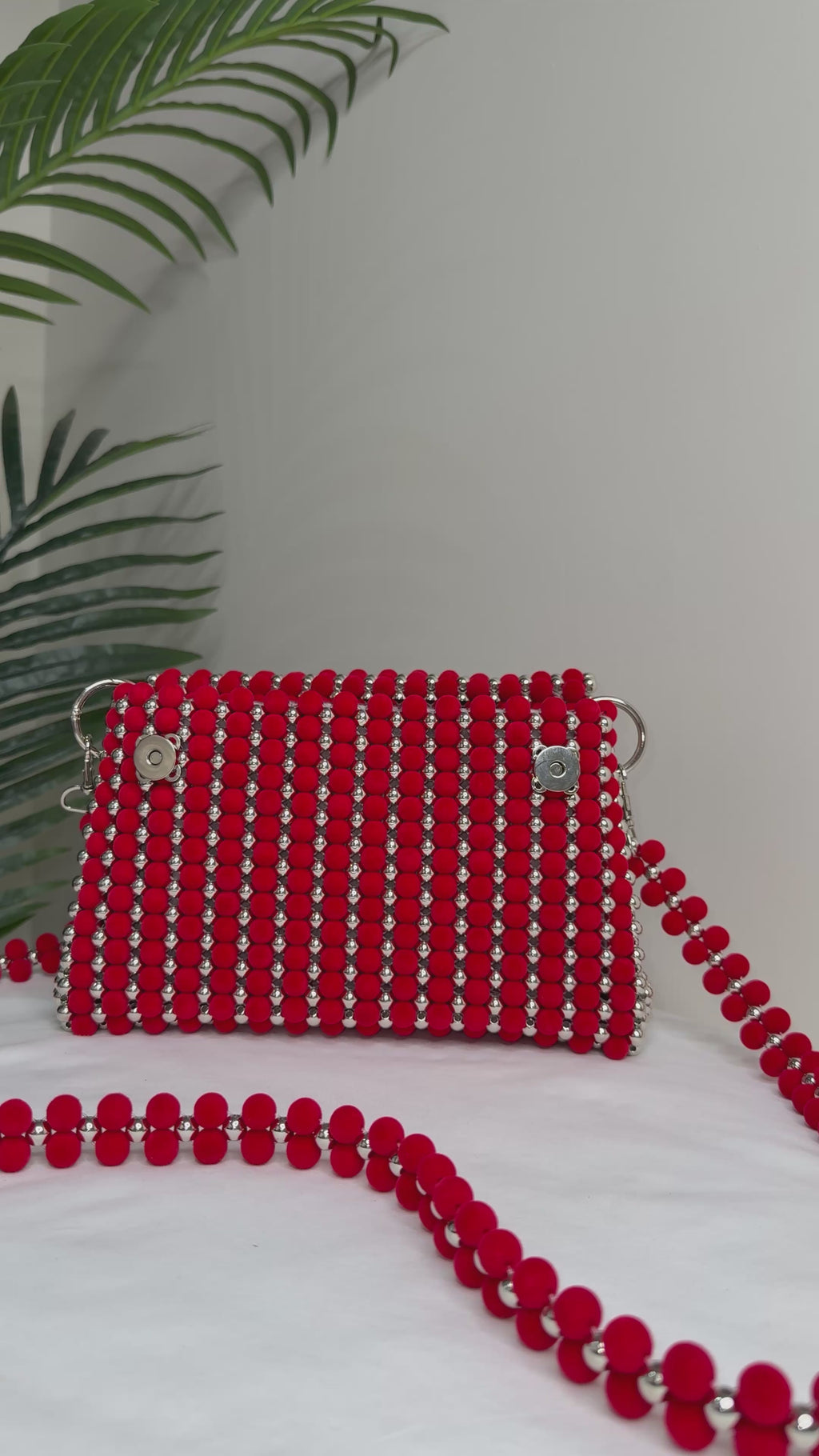 Scarlet Luxe Beaded Handbag