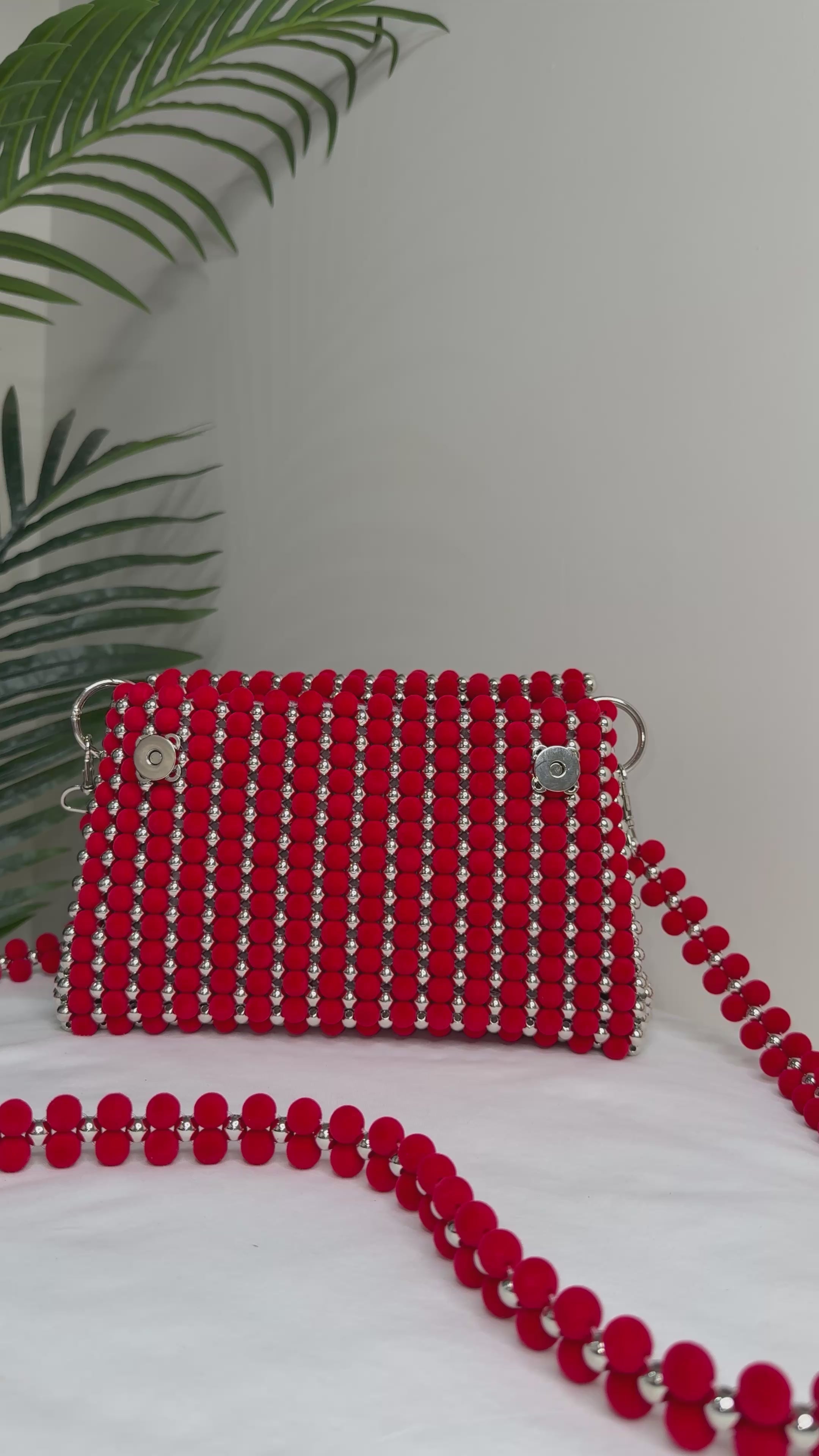 Scarlet Luxe Beaded Handbag