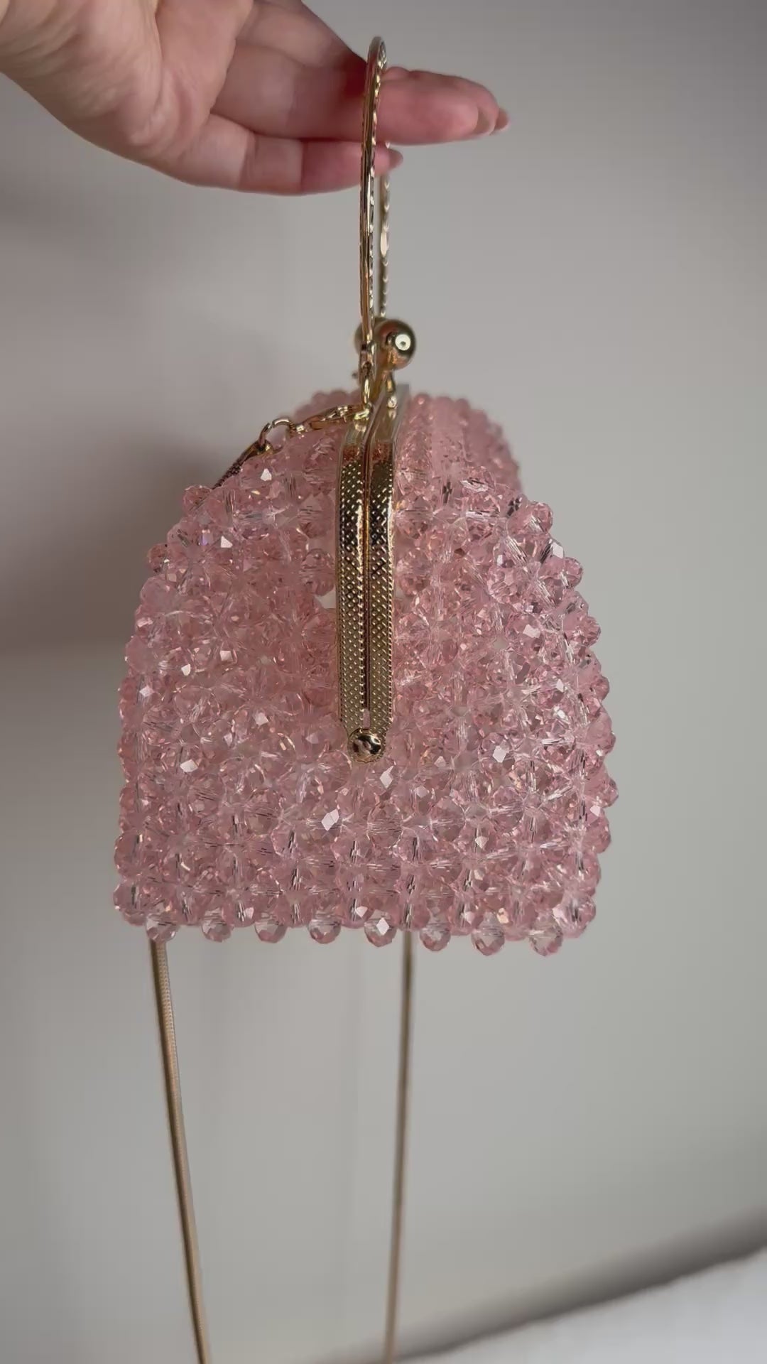 Pink Crystal Beaded Handbag